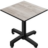 CPBC | HPL Bistro Stół | W:S:G 70 x 70 x 78 cm | Dąb-Biały / Aluminium Czarny | Dodatkowa waga | Kwadratowy