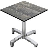 CPBC | HPL Bistro Table | W: D: H 70 x 70 x 78 cm | Rustic Pine / Aluminum | Additional Weight | Square