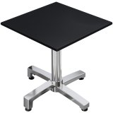 CPBC | HPL Bistro Tisch | B:T:H 60 x 60 x 78 cm | Schwarz / Aluminium | Zusatzgewicht | Quadratisch