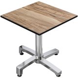 CPBC | HPL Bistro Tisch | B:T:H 60 x 60 x 78 cm | Sheesham / Aluminium | Zusatzgewicht | Quadratisch