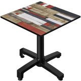 CPBC | HPL Bistro-pöytä | K:L:K 70 x 70 x 78 cm | Vintagevärjätty Monivärinen / Alumiini | Lisäpaino | Neliömäinen
