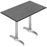 CPBL | HPL Compact Bistro Statafel | 120 x 70 x 110 cm | Antraciet / Zilver | Rechthoekig