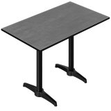 CPBL | HPL Compact Bistro Stehtisch | 120 x 70 x 110 cm | Anthrazit / Schwarz | Rechteckig