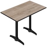 CPBL | HPL Compact Bistro Sta-tafel | 120 x 70 x 110 cm | Rustieke Eik / Zwart | Rechthoekig