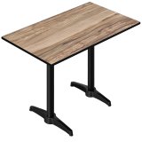CPBL | HPL Compact Bistro Stehtisch | 120 x 70 x 110 cm | Sheesham / Schwarz | Rechteckig