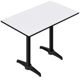 CPBL | HPL Compact Bistro Bardisk | 120 x 70 x 110 cm | Hvid / Sort | Rektangulær