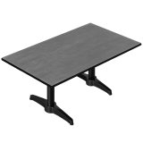 CPBL | Compact Lounge Table | W: D: H 120 x 70 x 38 cm | Anthracite / Black Aluminum | Additional Weight