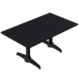 CPBL | Kompakt loungebord | B: T: H 120 x 70 x 38 cm | Svart / Aluminium | Extra vikt
