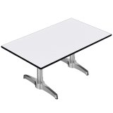 CPBL | Compact Loungetisch | B:T:H 120 x 70 x 38 cm | Weiß / Aluminium | Zusatzgewicht