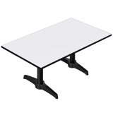 CPBL | Compacte Loungetafel | B: D: H 120 x 70 x 38 cm | Wit / Zwart Aluminium | Extra gewicht