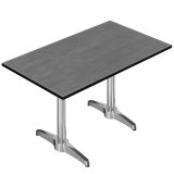 CPBL | HPL Bistrotisch | B:T:H 120 x 70 x 80 cm | Anthrazit / Aluminium | Zusatzgewicht | Rechteckig