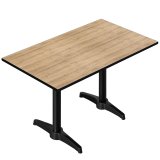 CPBL | HPL Bistrotisch | B:T:H 120 x 70 x 80 cm | Eiche / Aluminium | Zusatzgewicht | Rechteckig