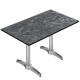 CPBL | HPL Bistrotisch | B: H: D 120 x 70 x 80 cm | Rotssteen / Aluminium | Extra gewicht | Rechthoekig