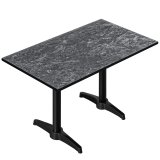 CPBL | HPL Bistro Table | W: D: H 120 x 70 x 80 cm | Rock / Aluminum | Additional Weight | Rectangular