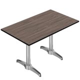 CPBL | HPL Bistrotisch | B:T:H 120 x 70 x 80 cm | Wenge / Aluminium | Zusatzgewicht | Rechteckig