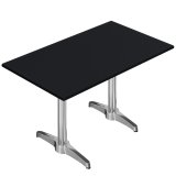 CPBL | HPL Bistrotisch | B:T:H 120 x 70 x 80 cm | Schwarz / Aluminium | Zusatzgewicht | Rechteckig