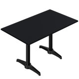 CPBL | HPL Bistro Table | W: H: D 120 x 70 x 80 cm | Black / Aluminum | Additional Weight | Rectangular