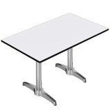 CPBL | HPL Bistro Table | W: D: H 120 x 70 x 80 cm | White / Aluminum | Additional Weight | Rectangular