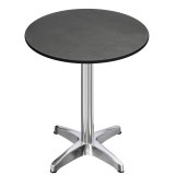 CPBL | HPL Compact Bistro Barbord | Ø 70 x 110 cm | Hopfällbart + Extra vikt | Anthracite / Aluminium