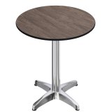 CPBL | HPL Compact Bistro Höj- och sänkbart bord | Ø 70 x 110 cm | Hopfällbart + Extra vikt | Light Wenge / Aluminium