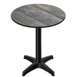 CPBL | HPL Compact Bistro Stehtisch | Ø 70 x 110 cm | Klappbar + Zusatzgewicht | Rustikal Kiefer / Schwarz