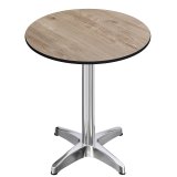 CPBL | HPL Compact Bistro Table haut | Ø 60 x 110 cm | + Poids supplémentaire | Chêne rustique / Aluminium