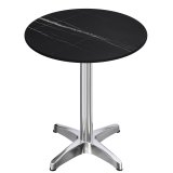 CPBL | HPL Compact Bistro Standing Table | Ø 60 x 110 cm | + Additional Weight | Black Marble / Aluminum