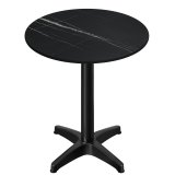 CPBL | HPL Compact Bistro Stehtisch | Ø 60 x 110 cm | + Zusatzgewicht | Schwarz Marmor / Schwarz