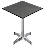 CPBL | HPL Compact Bistro Bar Table | 60 x 60 x 110 cm | Pliable + poids supplémentaire | Anthracite / Aluminium