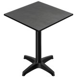 CPBL | HPL Compact Bistro Table de bar | 60 x 60 x 110 cm | Pliable + poids supplémentaire | Anthracite / Noire