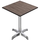 CPBL | HPL Compact Bistro Stehtisch | 70 x 70 x 110 cm | Klappbar + Zusatzgewicht | Light Wenge / Aluminium