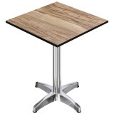 CPBL | HPL Compact Bistro Bar Table | 60 x 60 x 110 cm | Pliable + Poids supplémentaire | Sheesham / Aluminium