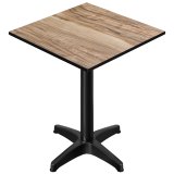 CPBL | Table haut compact pour bistrot en HPL | 70 x 70 x 110 cm | pliant + poids additionnel | Sheesham / Noir