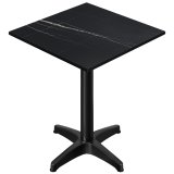 CPBL | HPL Compact Bistro Højbord | 70 x 70 x 110 cm | Foldbar + Ekstra vægt | Sort marmor / Sort
