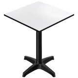 CPBL | HPL Compact Bistro Bar Table | 60 x 60 x 110 cm | Pliable + Poids supplémentaire | Blanc / Noir