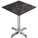 CPBL | HPL Compact Bistro ståbord | 70 x 70 x 110 cm | + Extra vikt | Cappuccino Marmor / Aluminium