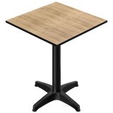 CPBL | HPL Compact Bistro Table de salle à manger | 70 x 70 x 110 cm | + Poids supplémentaire | Chêne / Noir
