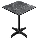 CPBL | HPL Compact Bistro Stehtisch | 70 x 70 x 110 cm | + Zusatzgewicht | Felsen / Schwarz