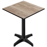 CPBL | HPL Compact Bistro Table | 70 x 70 x 110 cm | + Poids supplémentaire | Chêne rustique / Noir