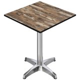 CPBL | HPL Compact Bistro Ståbord | 70 x 70 x 110 cm | + Tillsatsvikt | Vintage Old / Aluminium