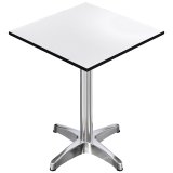 CPBL | HPL Compact Bistro Staetertisch | 70 x 70 x 110 cm | + Ekstra vægt | Hvid / Aluminium