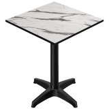 CPBL | HPL Compact Bistro Standerrække | 70 x 70 x 110 cm | + Ekstra vægt | Hvid marmor / Sort