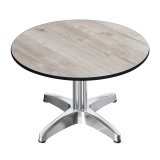 CPBL | Compact Loungetisch | Ø:H 60 x 38 cm | Eiche-Weiß / Aluminium | Klappbar | Zusatzgewicht