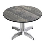 CPBL | Compact Loungetisch | Ø:H 60 x 38 cm | Rustikal Kiefer / Aluminium | Klappbar | Zusatzgewicht