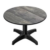 CPBL | Compact Loungetisch | Ø:H 70 x 38 cm | Rustikal Kiefer / Aluminium | Klappbar | Zusatzgewicht
