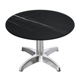 CPBL | Compact Loungetisch | Ø:H 60 x 38 cm | Schwarz-Marmor / Aluminium | Klappbar | Zusatzgewicht