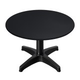 CPBL | Compact Loungetisch | Ø:H 70 x 38 cm | Schwarz / Aluminium | Klappbar | Zusatzgewicht