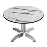 CPBL | Compacte Loungetafel | Ø:H 60 x 38 cm | Wit-Marmer / Aluminium | Opvouwbaar | Extra gewicht