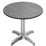 CPBL | Tavolo Bistro HPL | ∅: H 60 x 78 cm | Cemento / Alluminio | Pieghevole + Peso aggiuntivo | Rotondo