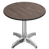 CPBL | HPL Bistro Tavolo | Ø:H 60 x 78 cm | Wenge / Alluminio | Pieghevole + Peso aggiuntivo | Tondo